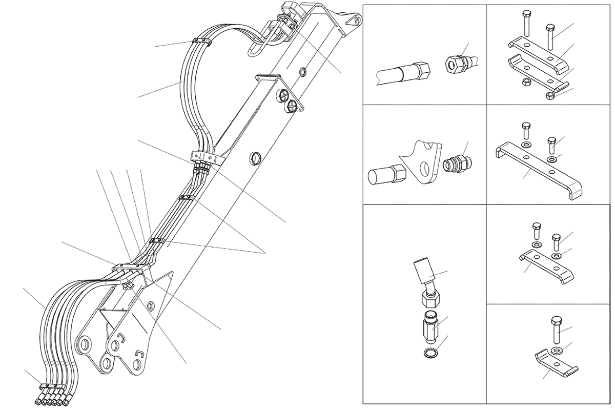 Схема деталировки Трубопроводка рукояти СФ-75