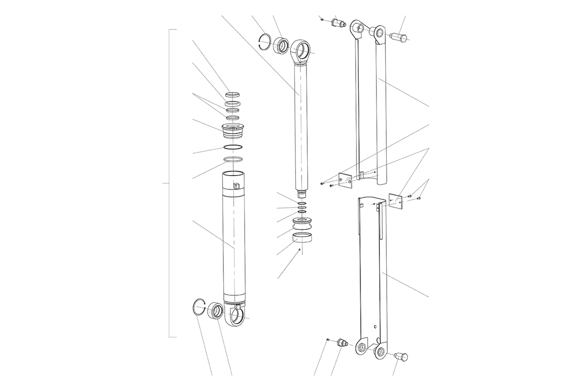 Схема деталировки Гидроцилиндр стрелы СФ-65Л