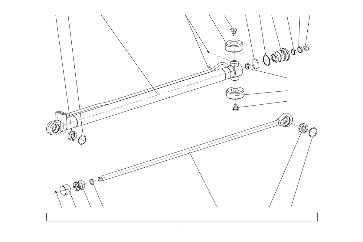 Схема деталировки Гидроцилиндр удлинителя СФ-75