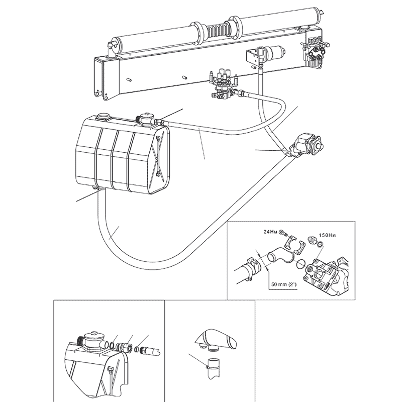 Схема деталировки монтажа гидрооборудования СФ-65С