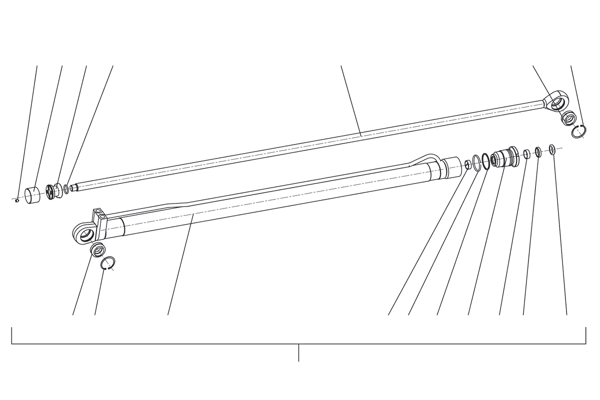 Схема деталировки Гидроцилиндр удлинителя внутренний СФ-75СТ, СФ-75ЛТ