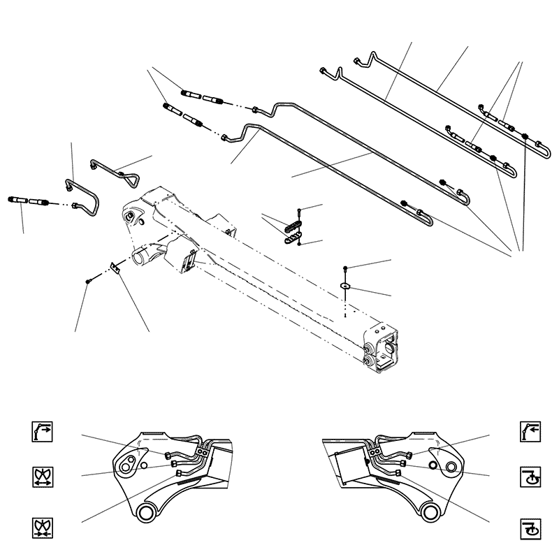 Схема деталировки Трубопровод - вторая стрела VC8L