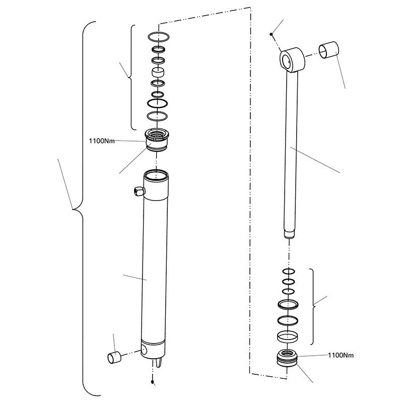 Схема деталировки Цилиндр 2-й стрелы VC8L