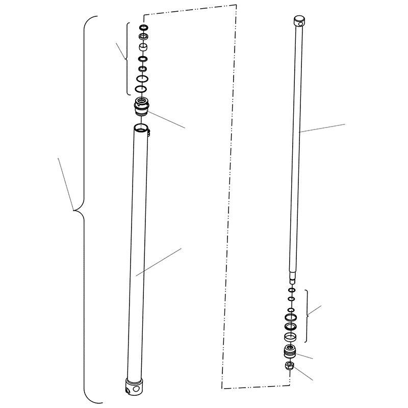 Схема деталировки Цилиндр телескопической стрелы VC8L