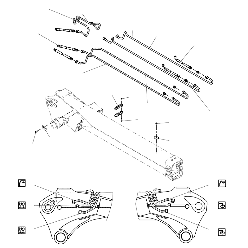 Схема деталировки Трубопровод - Вторая стрела VM10L74/86/M (241107400483-241107499999)
