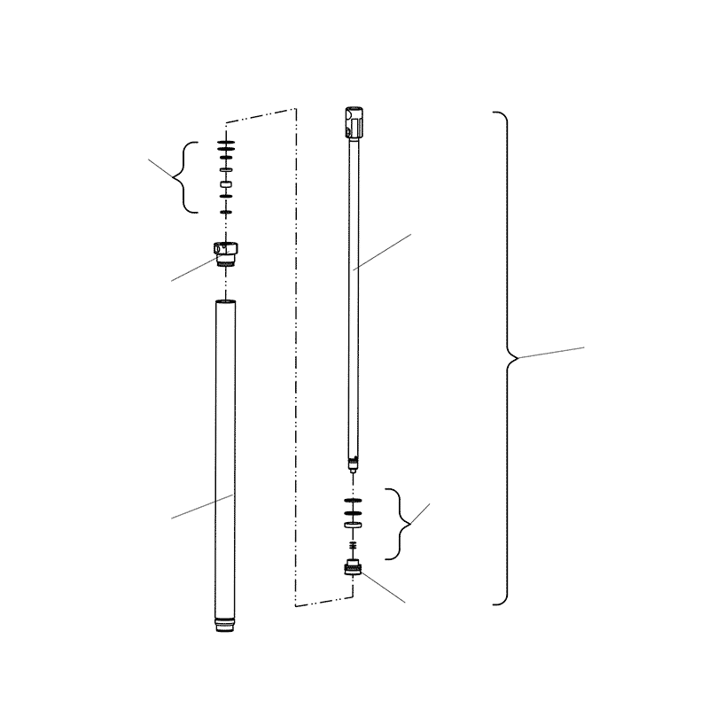Схема деталировки Цилиндр телескопической стрелы VM10L86 (231108600001-231108699999)