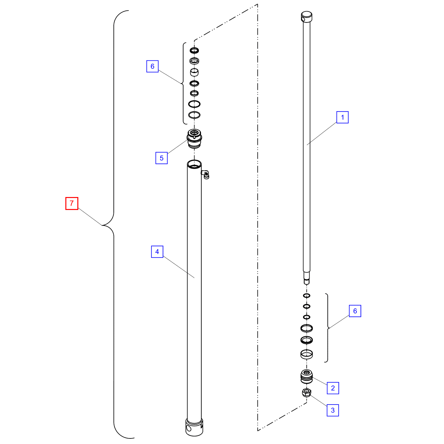 Цилиндр телескопической стрелы YPM_E01001L
