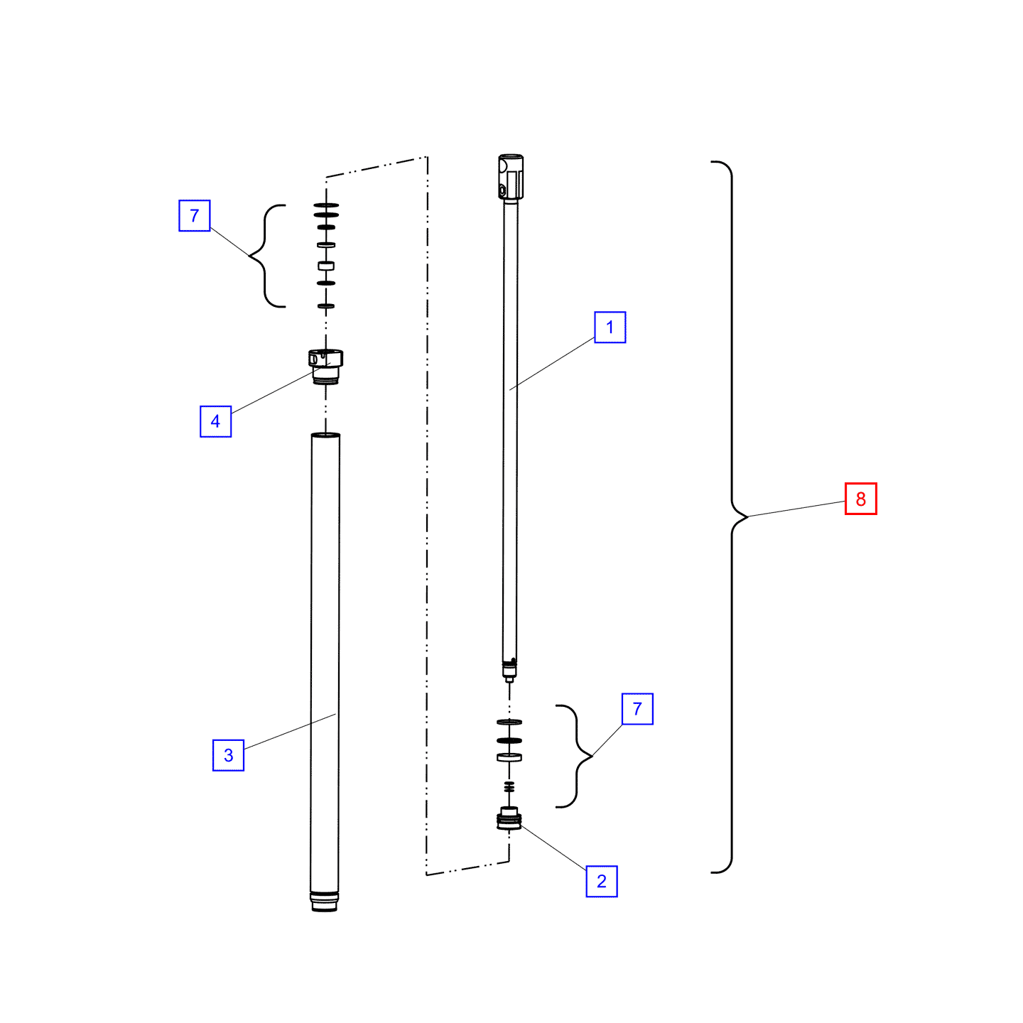 Цилиндр телескопической стрелы YPM_E01020